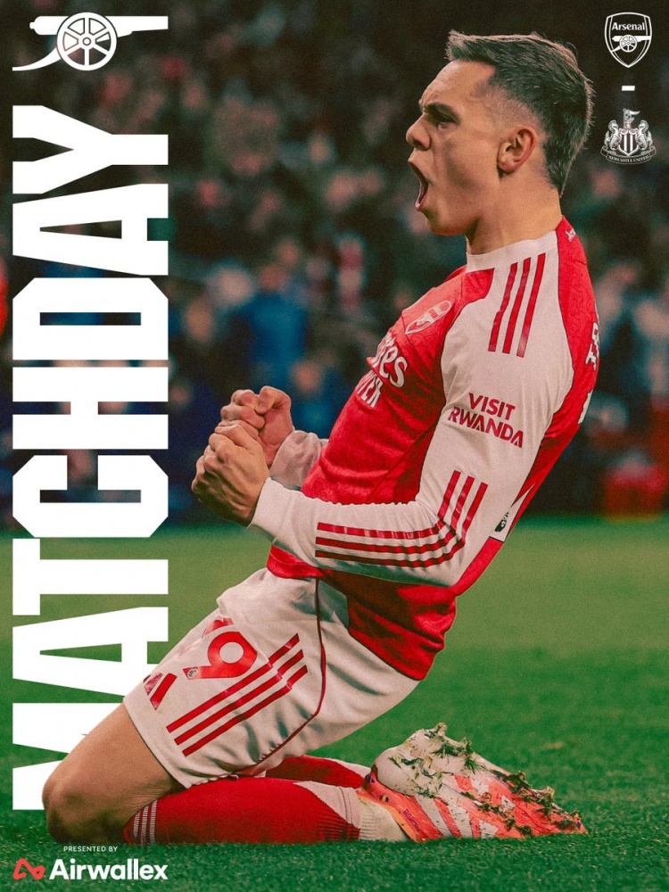 争冠白热化：阿森纳主场战纽卡 特罗萨德海报单人出镜