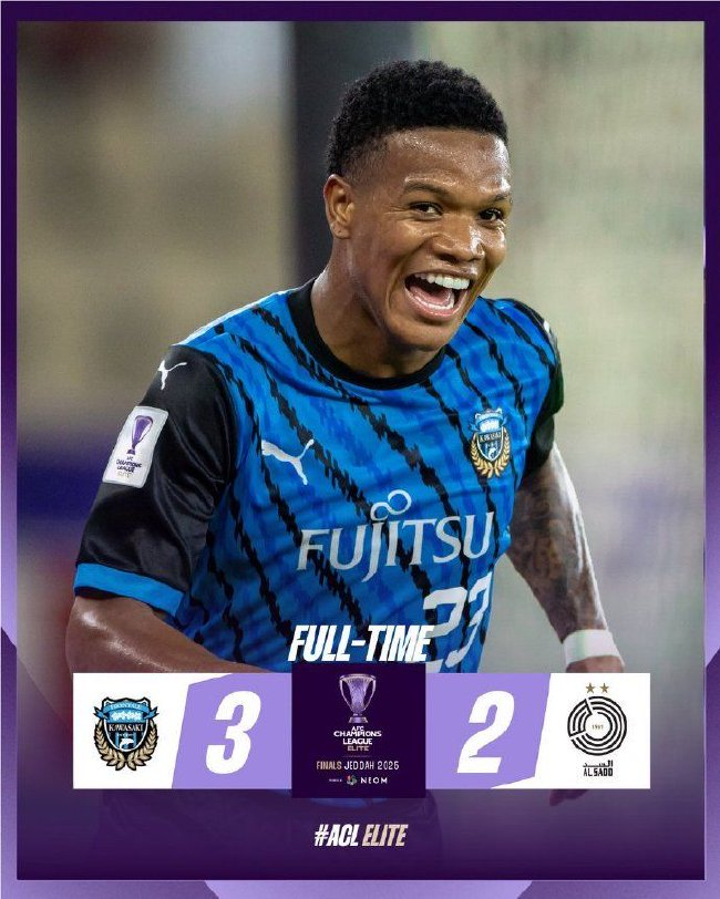 川崎前锋加时3-2萨德，成亚冠东亚独苗创队史最佳